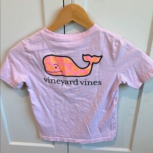 Vineyard Vines Light Pink Kids Tee with Whale Design